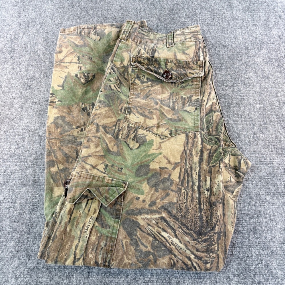 Vintage RedHead Realtree Camo Cargo Pants Mens 34 Ripstop Hunting Made in USA